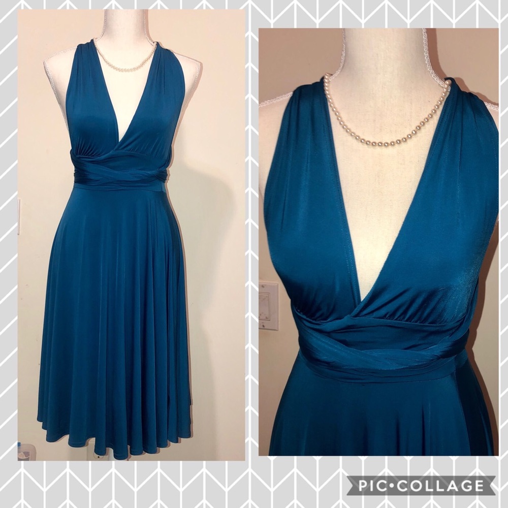 Just For Wraps teal dress